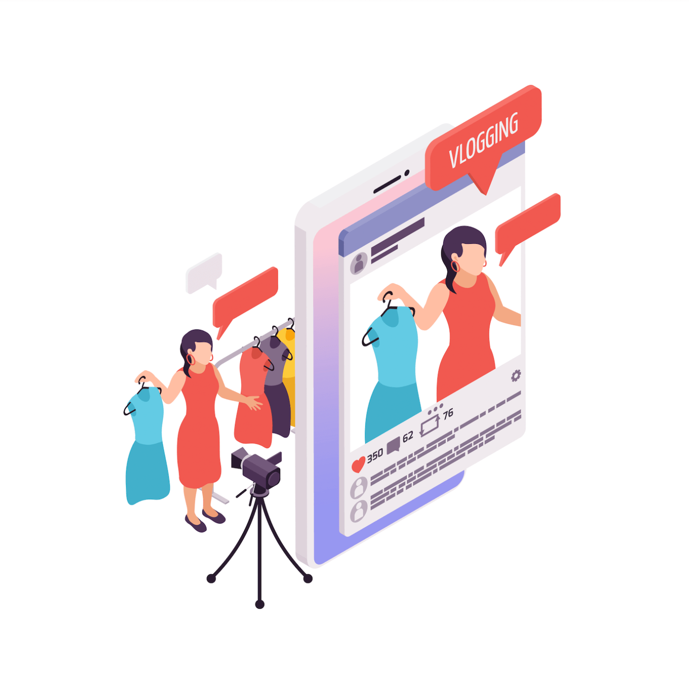 image of influencer selling clothing on a screen